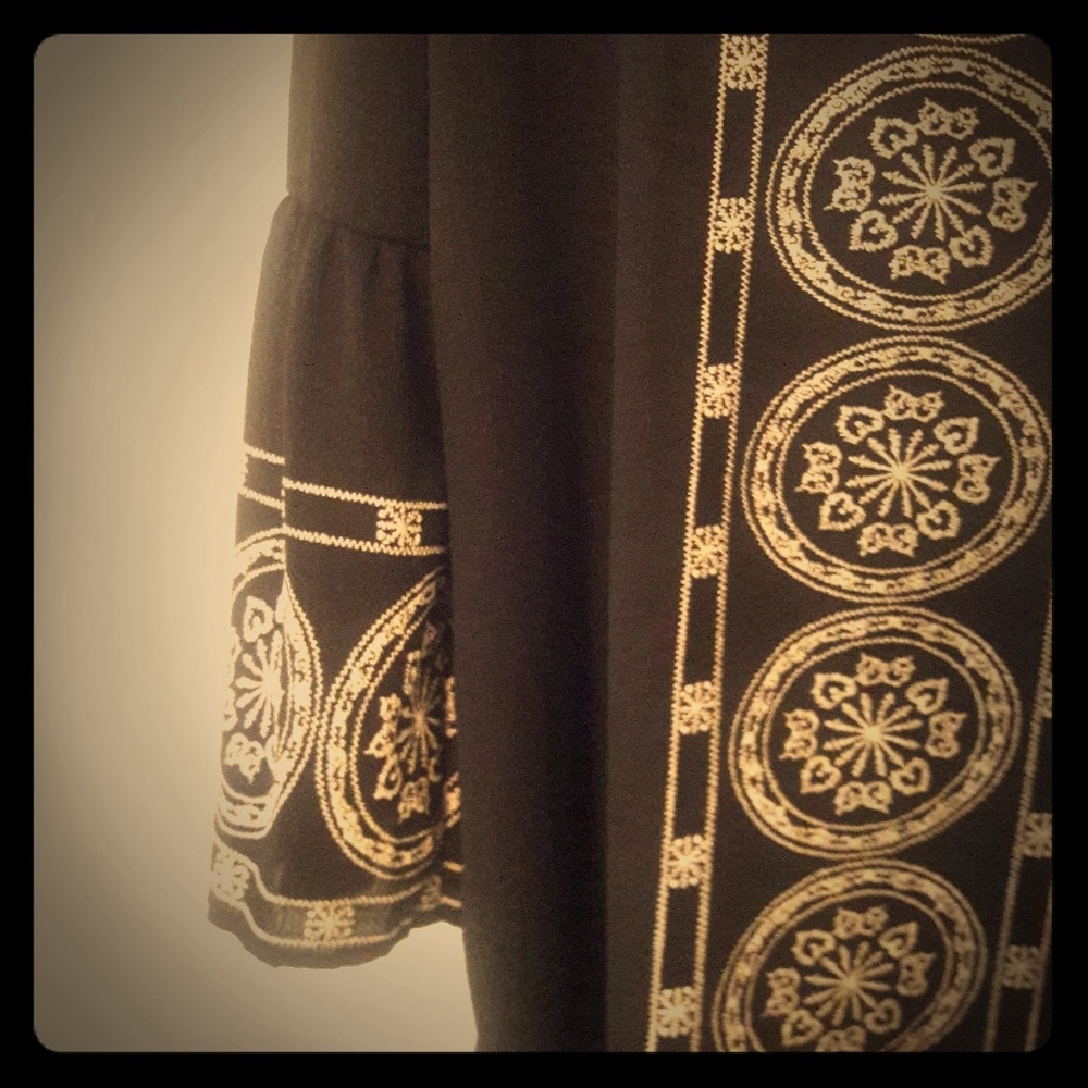 Moroccan inspired Dress with Trumpet Sleeve